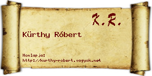 Kürthy Róbert névjegykártya